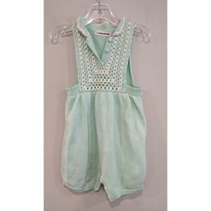 Misha & Puff Ezra Handknit Romper Mint Green 3-4 Years